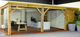 Glazen schuifwand 230 x 64 cm, wit