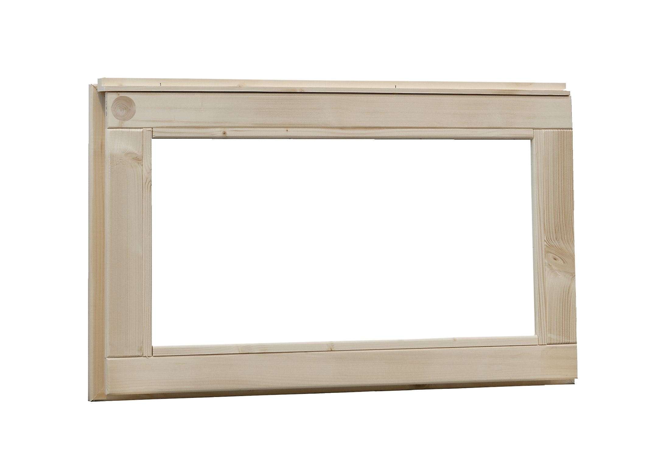 Woodvision | Vast raam met melkglas | 72 x 44 cm | Groen geïmpregneerd